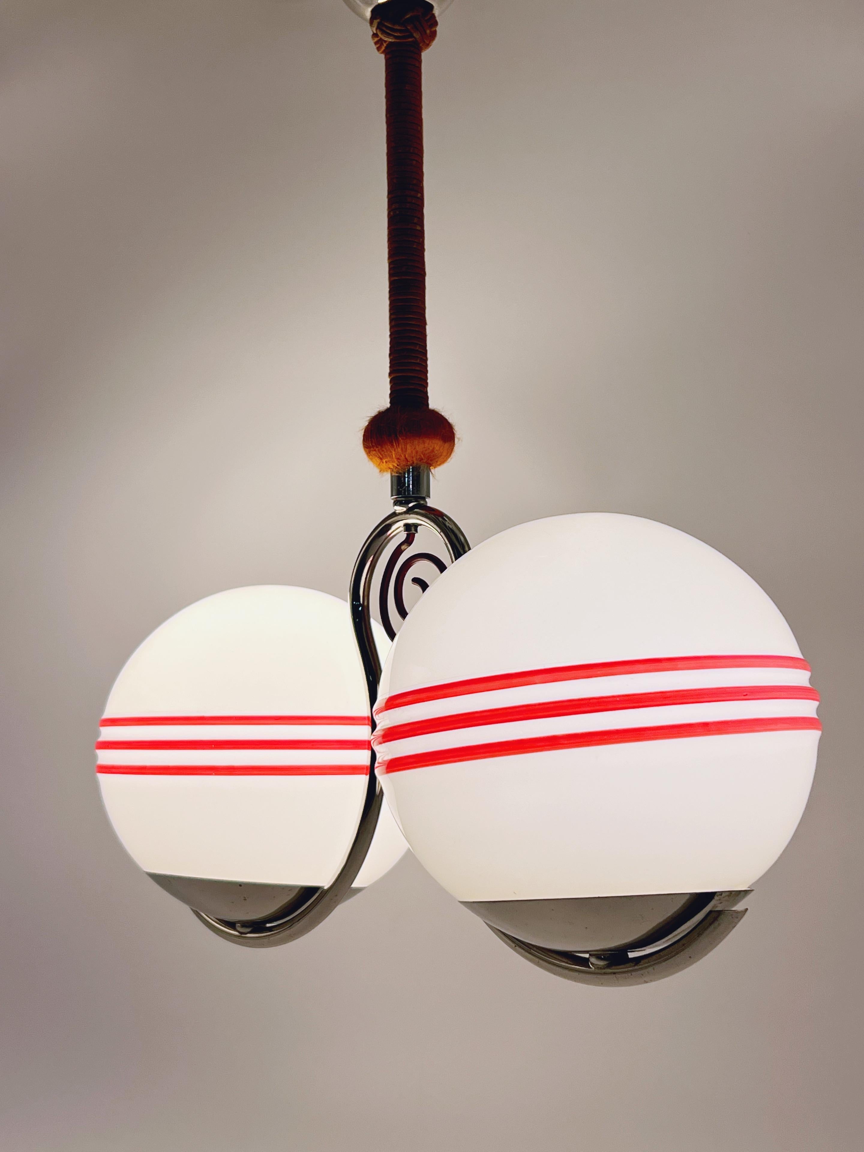 1920/30s Bauhaus Art Deco Lámpara Colgante, BJB Alemania, Diseño Escandinavo en venta 7
