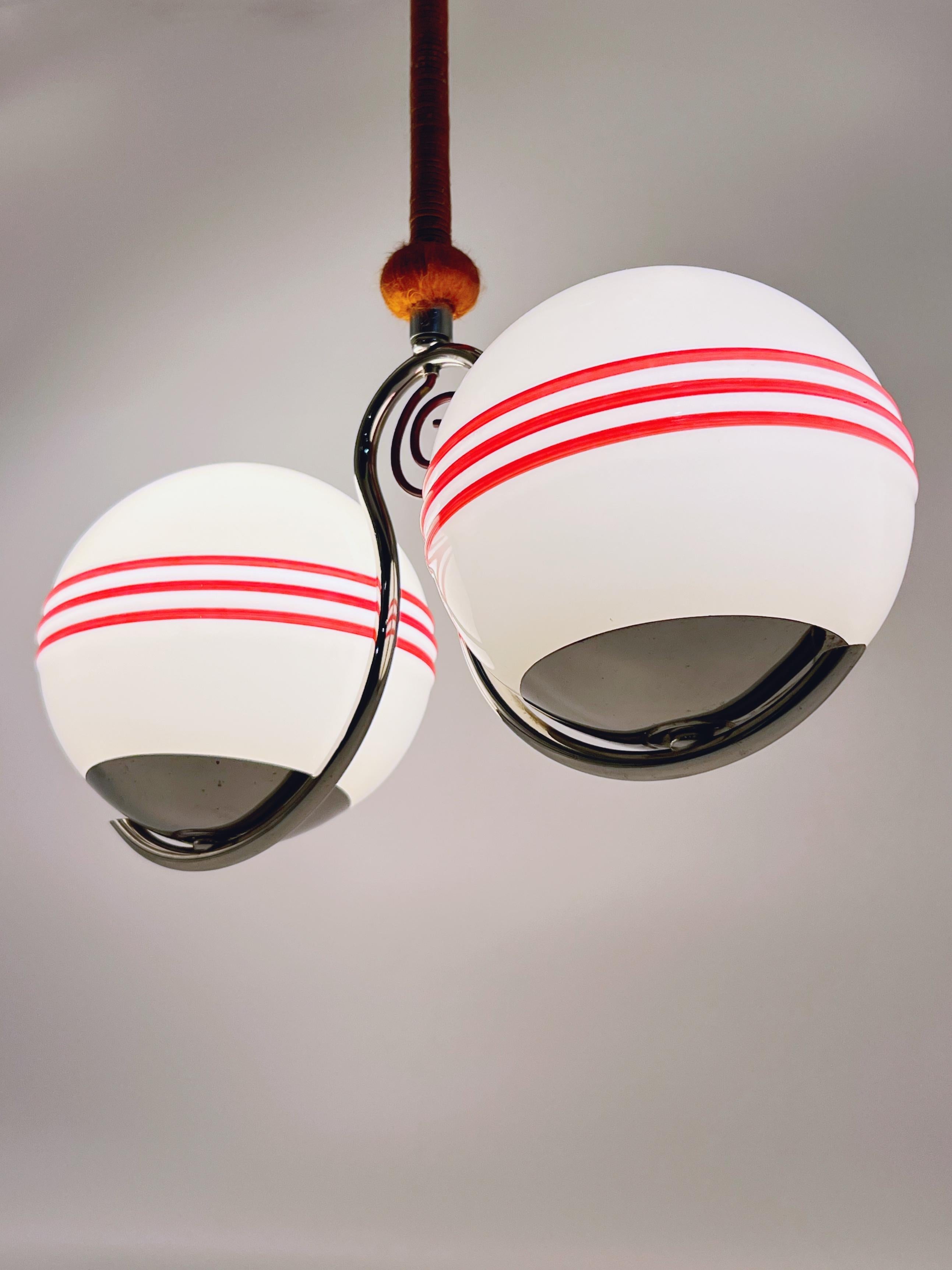 1920/30s Bauhaus Art Deco Lámpara Colgante, BJB Alemania, Diseño Escandinavo Sueco en venta