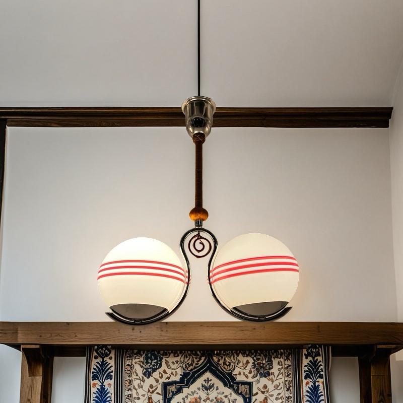 1920/30s Bauhaus Art Deco Lámpara Colgante, BJB Alemania, Diseño Escandinavo en Bueno estado para la venta en Skien, NO