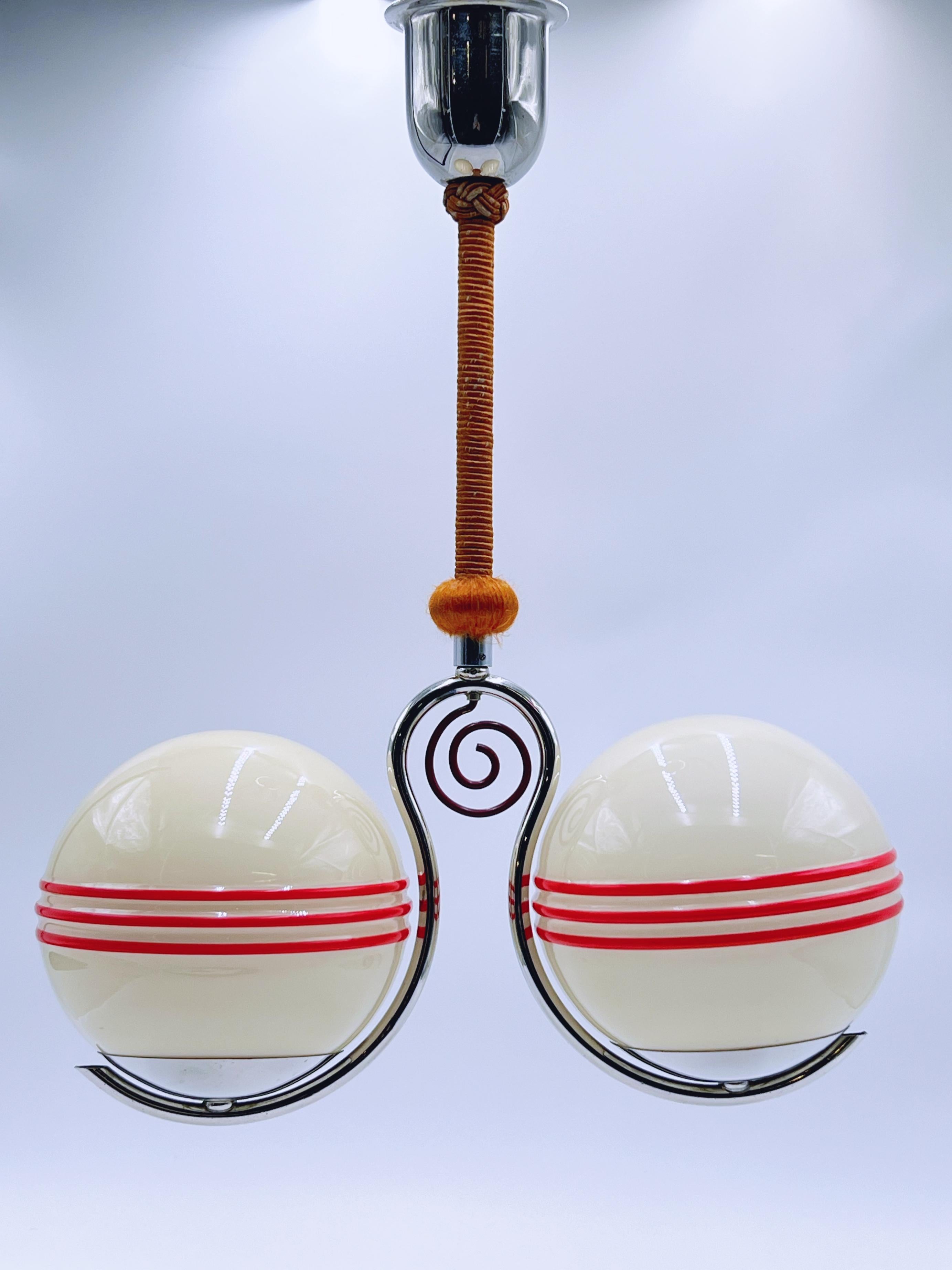 1920/30s Bauhaus Art Deco Lámpara Colgante, BJB Alemania, Diseño Escandinavo en venta 2