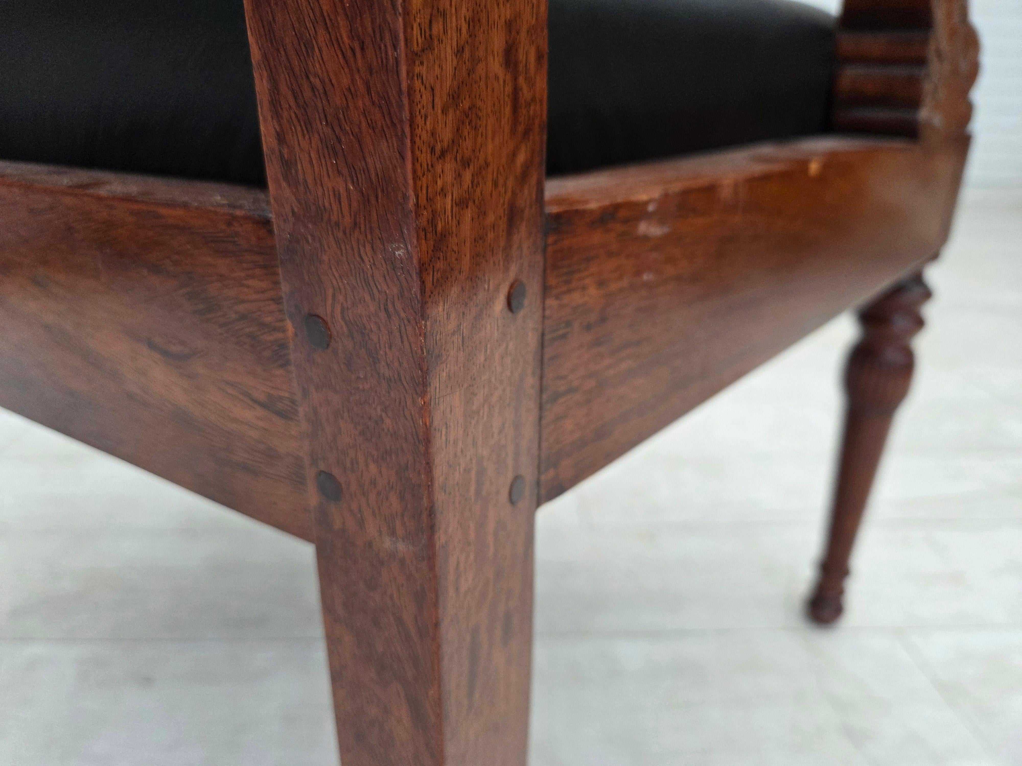 Anni '20-'30, set di 2 poltrone, design di Georges Jacob, legno di teak intagliato. in vendita 9
