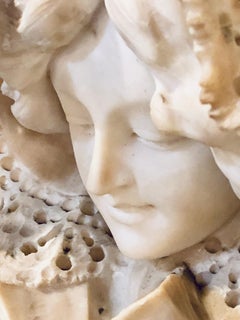 1920 Alabaster Bonnet Top Bust of a Woman