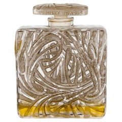 1920 André Jollivet - Perfume Bottle Yapana Glass With Grey Patina For Volnay