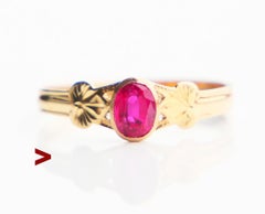 1920 Anna's Ring natural 0.5 ct Ruby solid 18K Gold US6.25 / 1.35gr