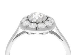 1920, Antique 1.84 Carat Diamond and Platinum Cluster Ring