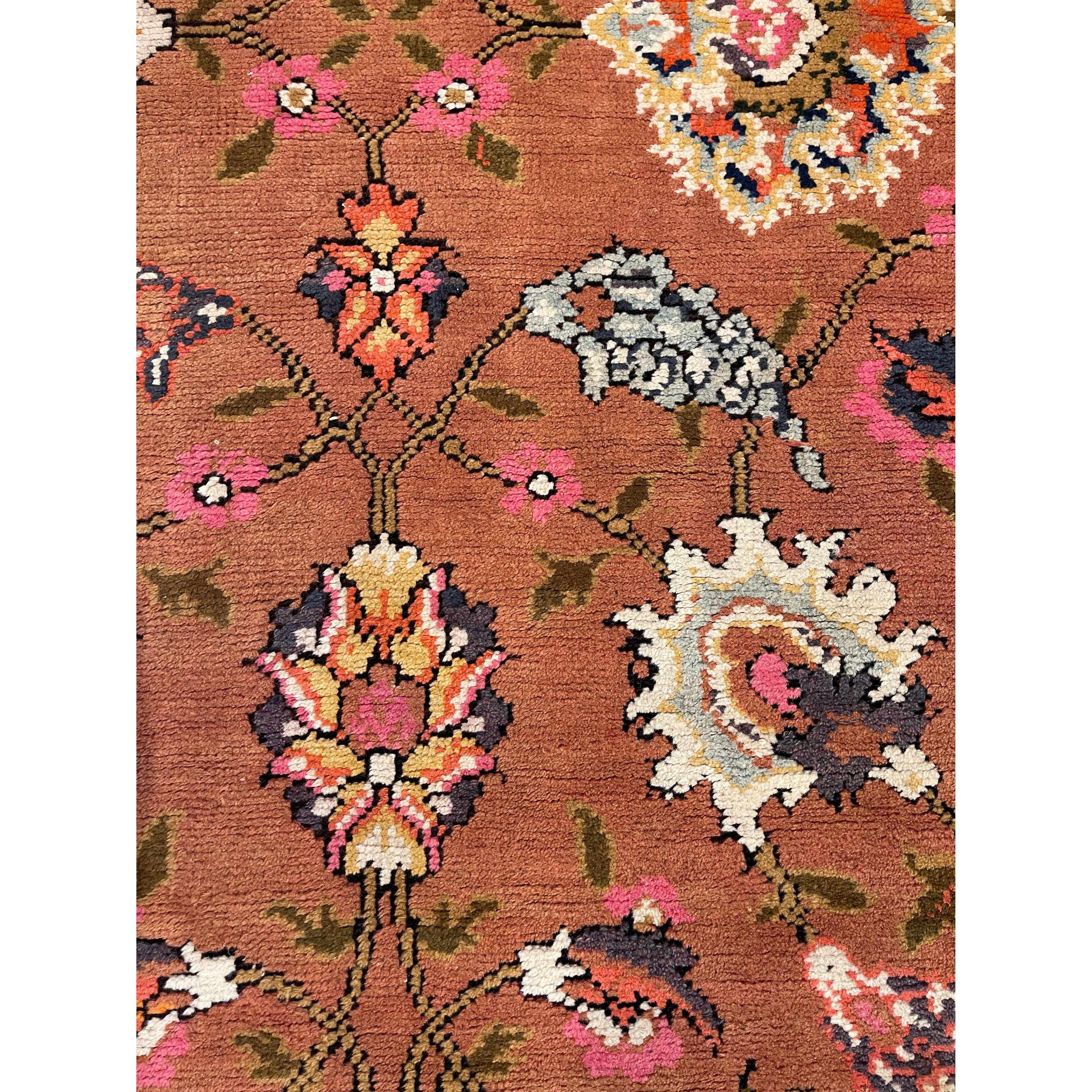 Other 1920 Antique English Fragment Rug 3'6'' X 4'3'' For Sale