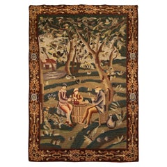 1920 Antique English Needlepoint Tapestry 3x5 3'3" x 4'10" 99cm x 148cm