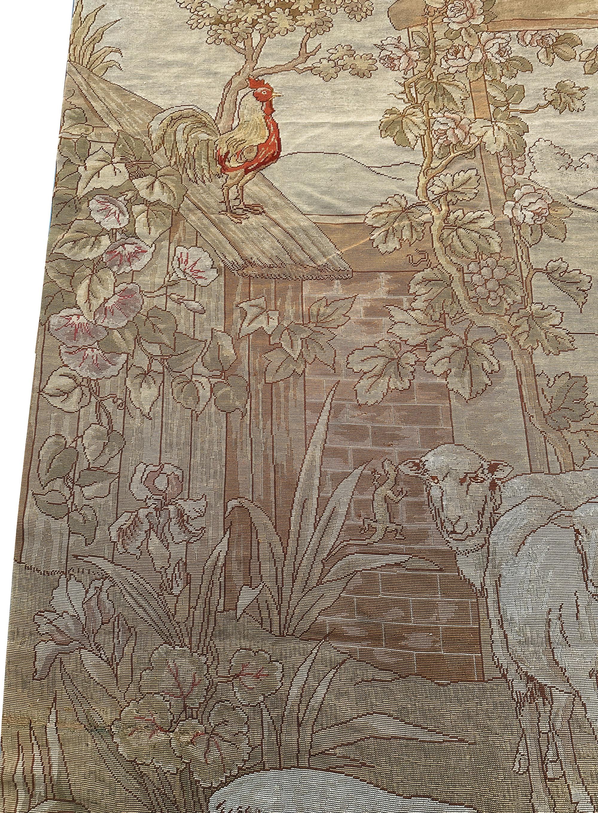 1920 Antique English Needlepoint Tapestry Wool & Silk 7x12ft 82cm x 158cm For Sale 8