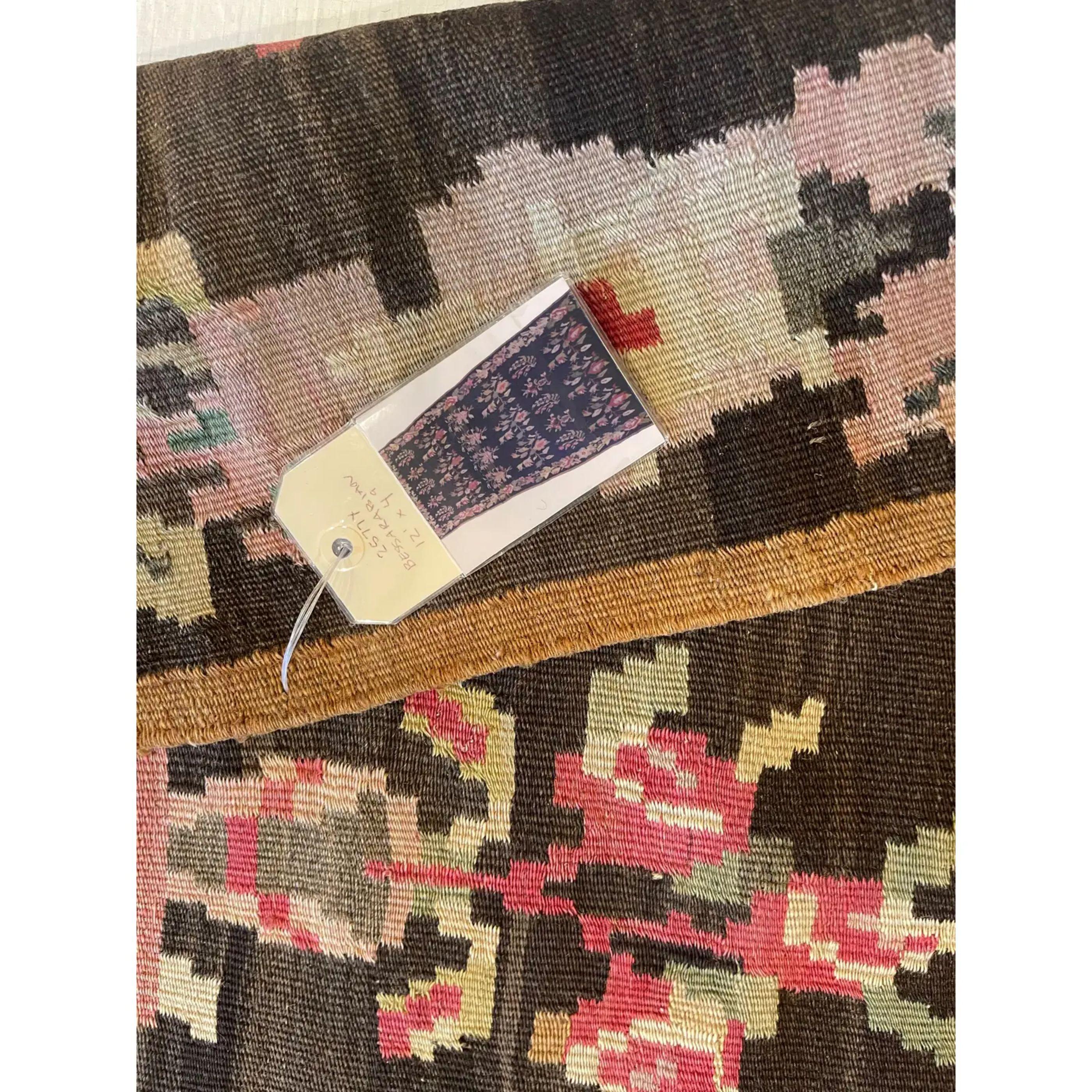 1920 Antique Floral Flat Weave Kilim In Good Condition For Sale In Los Angeles, US