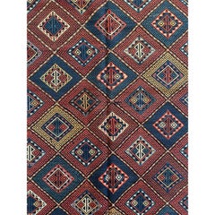 1920 Antique Geometric Sumak Flat Weave Rug