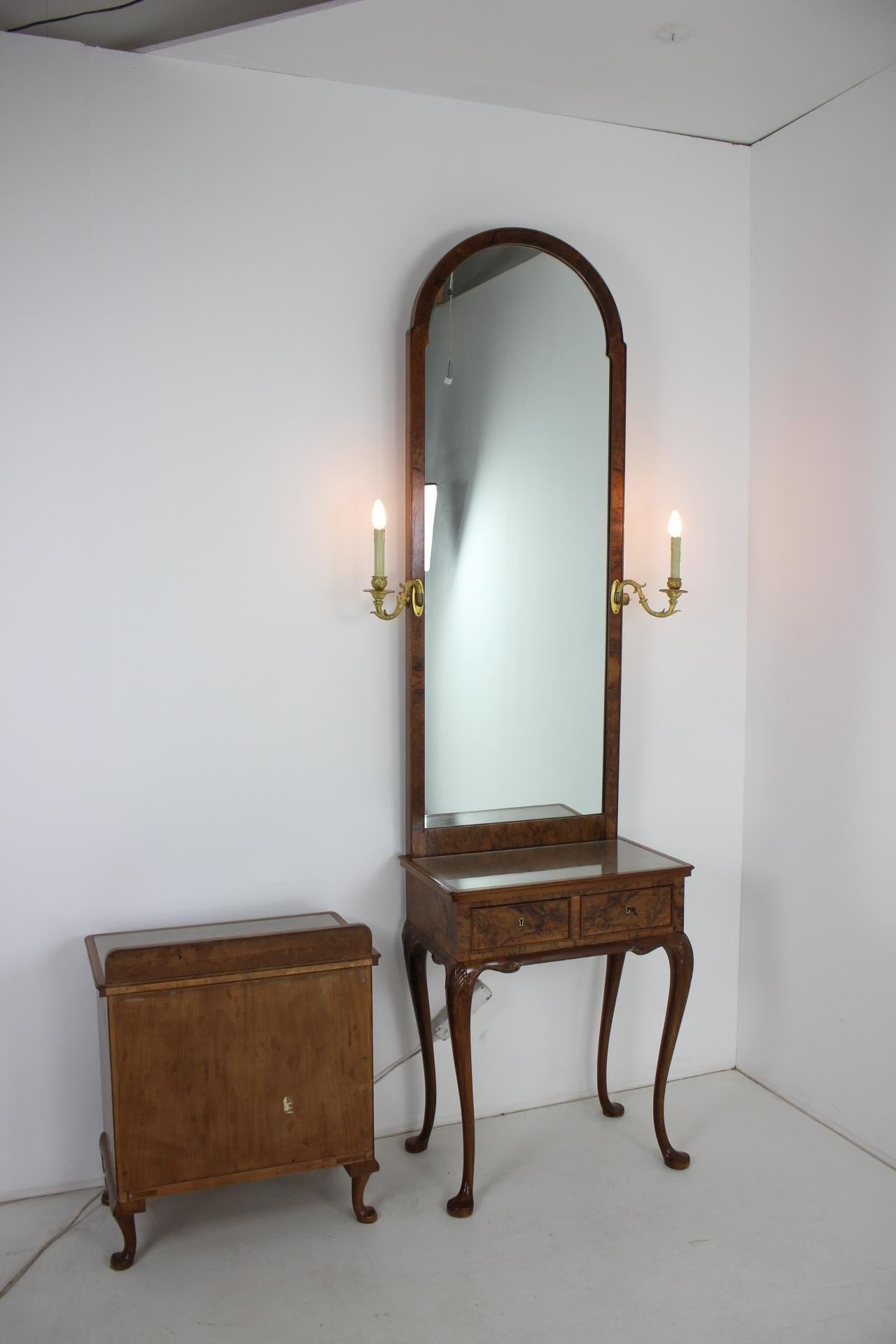 1920, Antique Makeup Vanity with Cabinet, Czechoslovakia For Sale 5