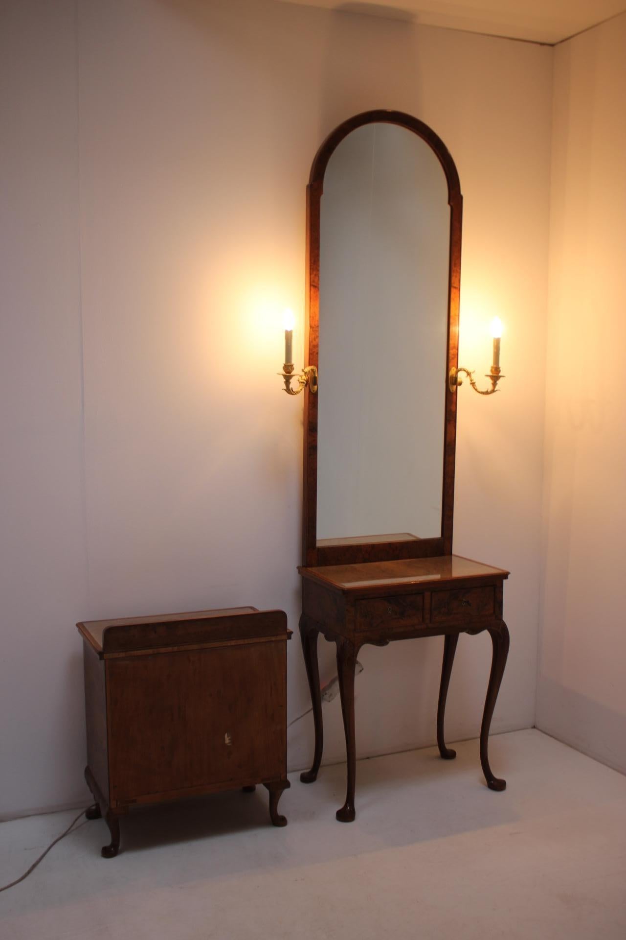 1920, Antique Makeup Vanity with Cabinet, Czechoslovakia For Sale 7