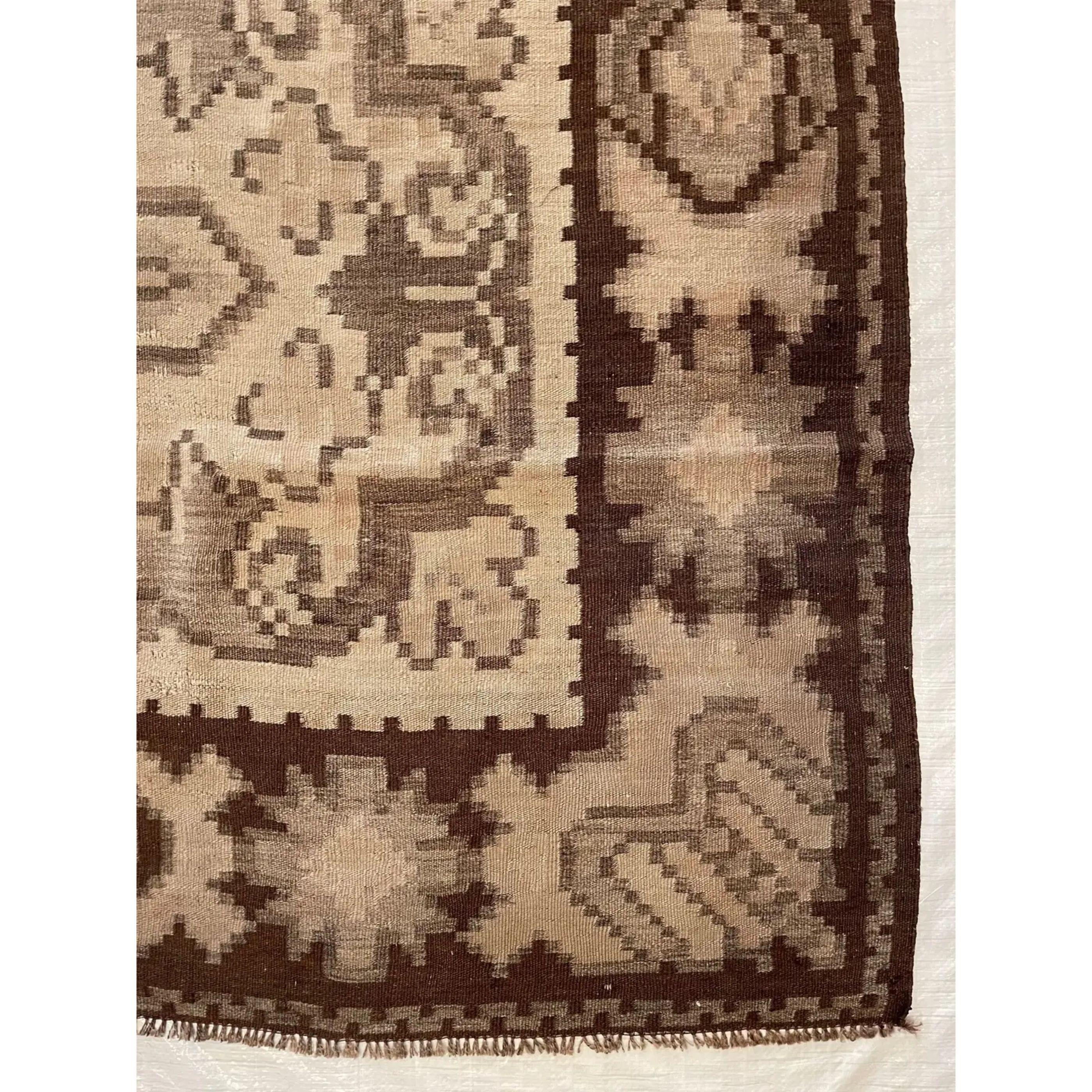 Bessarabian 1920 Antique Muted Style Flat Weave Kilim For Sale