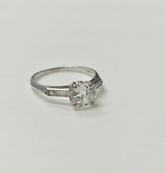 1920 Antique Old European Cut Diamond Engagement Ring in Platinum