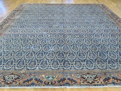 1920 Antique Persian Mahal Paisley Design All over with Blues Rug - 10'0" x 12'4
