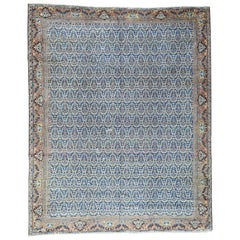 1920 Antique Persian Mahal Paisley Design All over with Blues Rug - 10'0" x 12'4