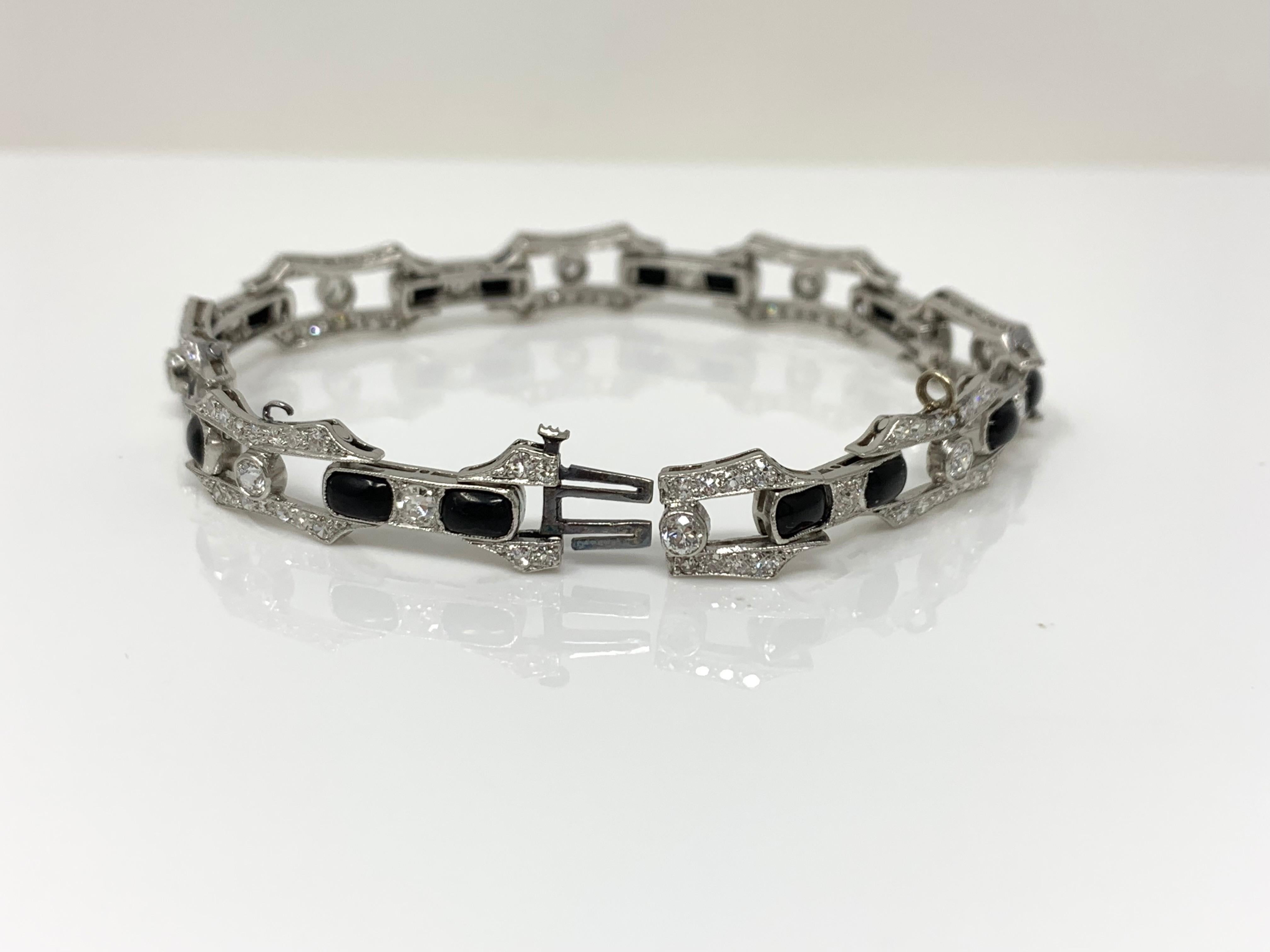 black onyx and diamond bracelet