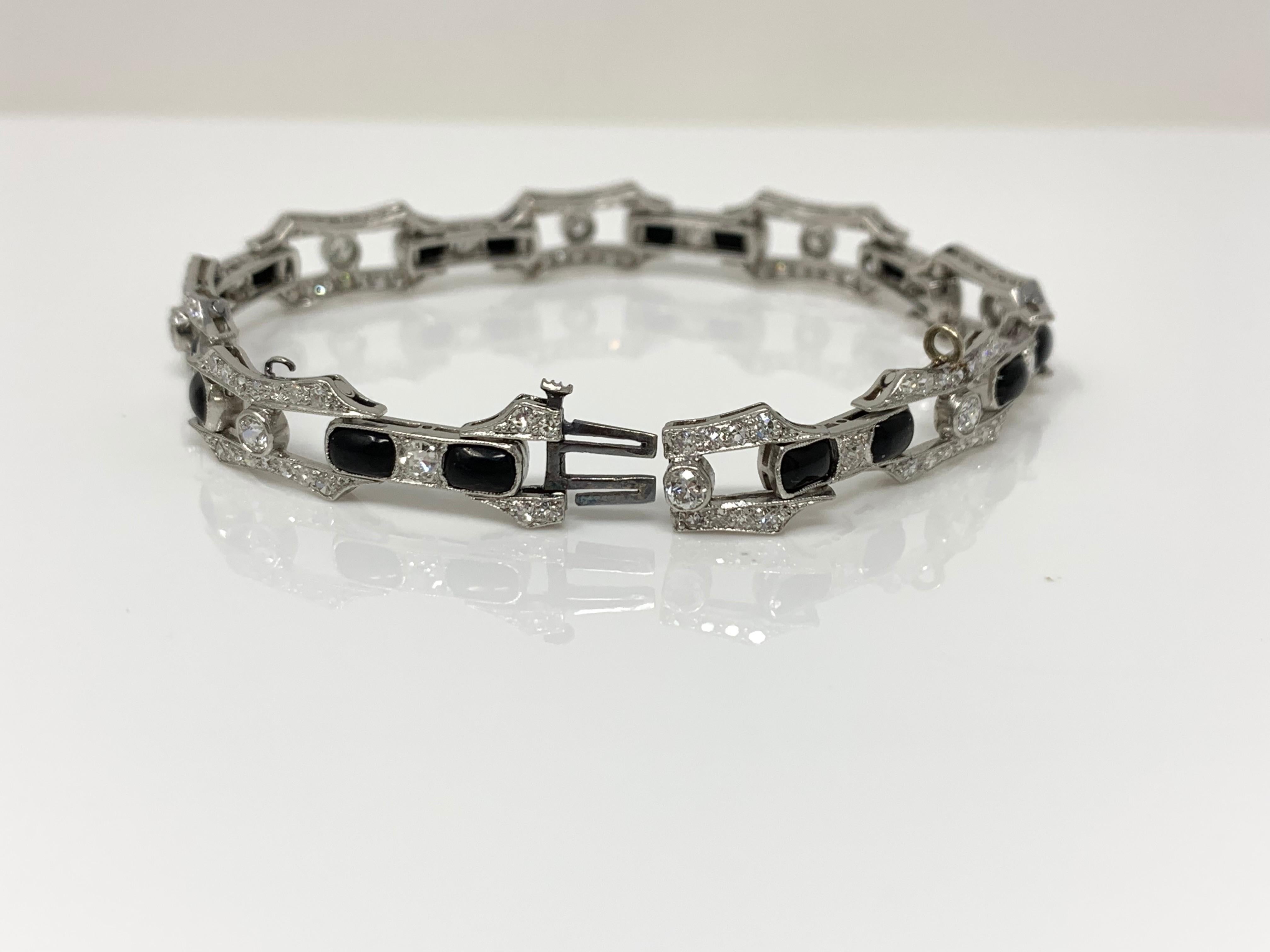 diamond and onyx bracelet