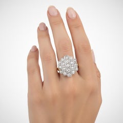 1920 Art Deco 18kt yellow Gold & Platinum Diamonds Ring