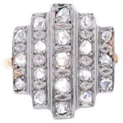 1920 Art Deco 18kt yellow Gold & Platinum Diamonds Ring