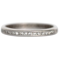 Antique 1920 Art Deco .50 Carat, Total Weight Diamond Platinum Wedding Band