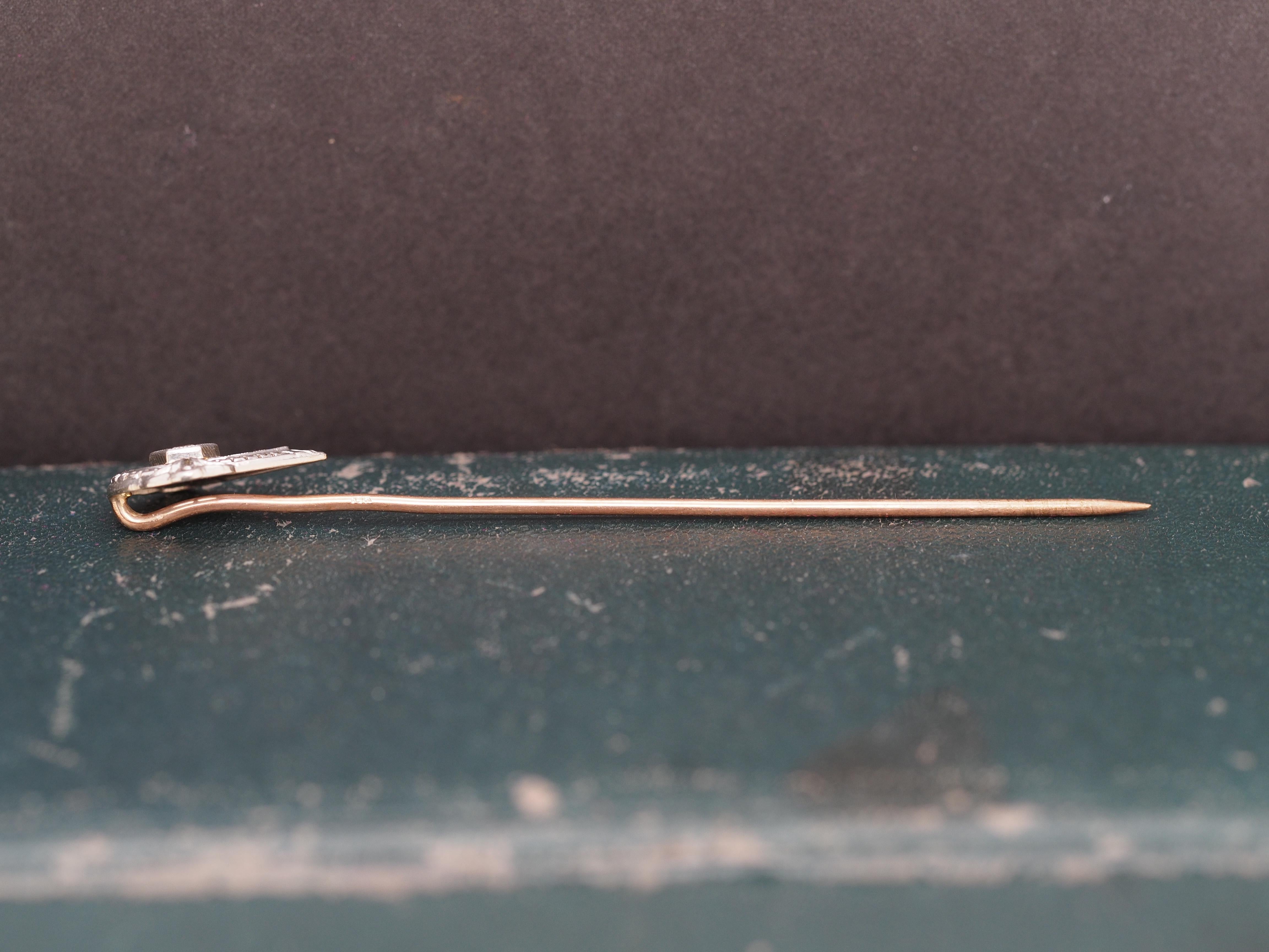 1920 Art Deco Diamond Pear Shape Pin For Sale 1
