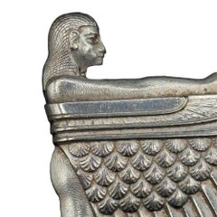 1920 Art Deco Egyptian Revival Goddess Isis 2.5" 800 Silver Brooch