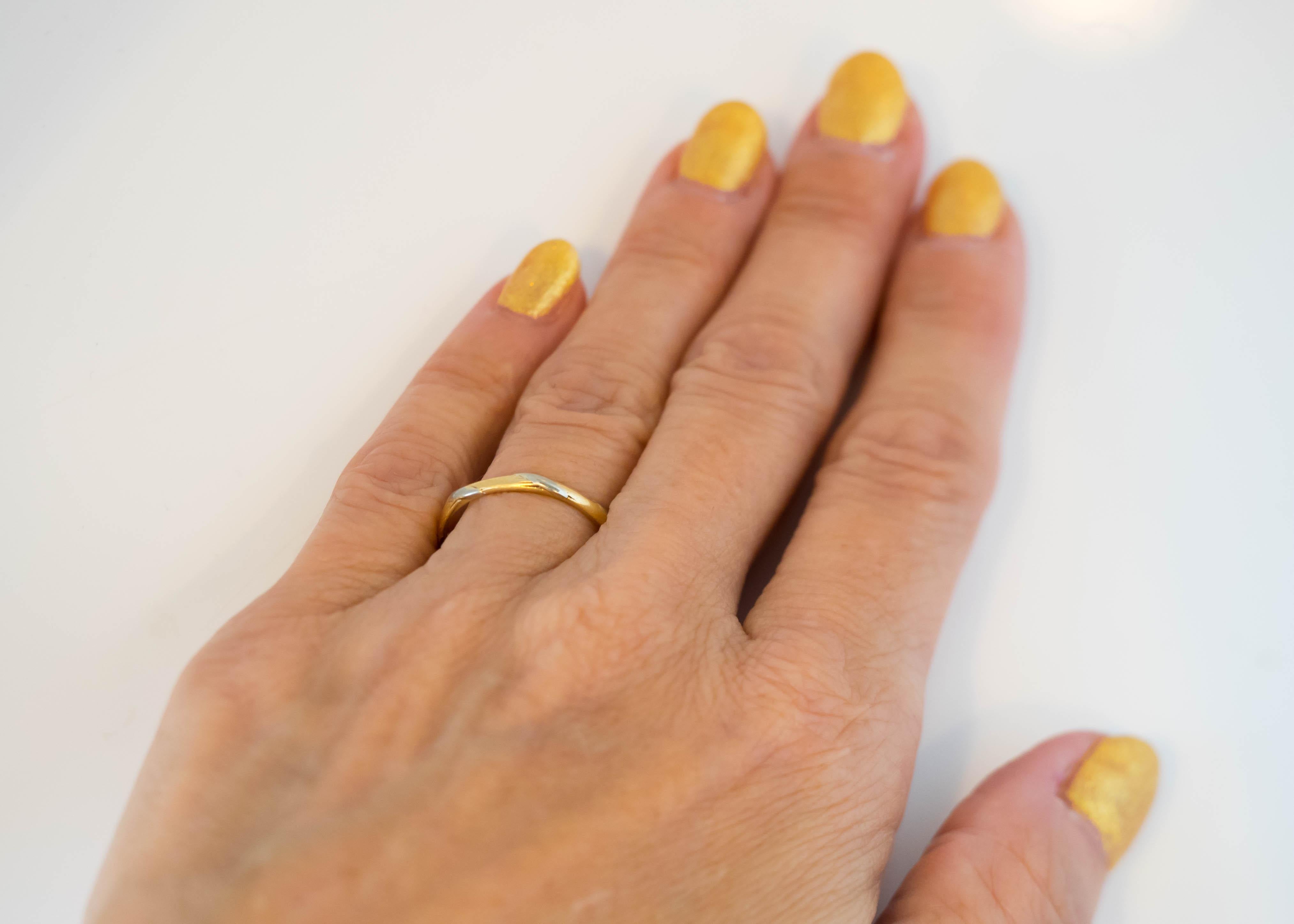 1920 Art Deco F & F Felger Platinum and 18 Karat Yellow Gold Band Ring 1