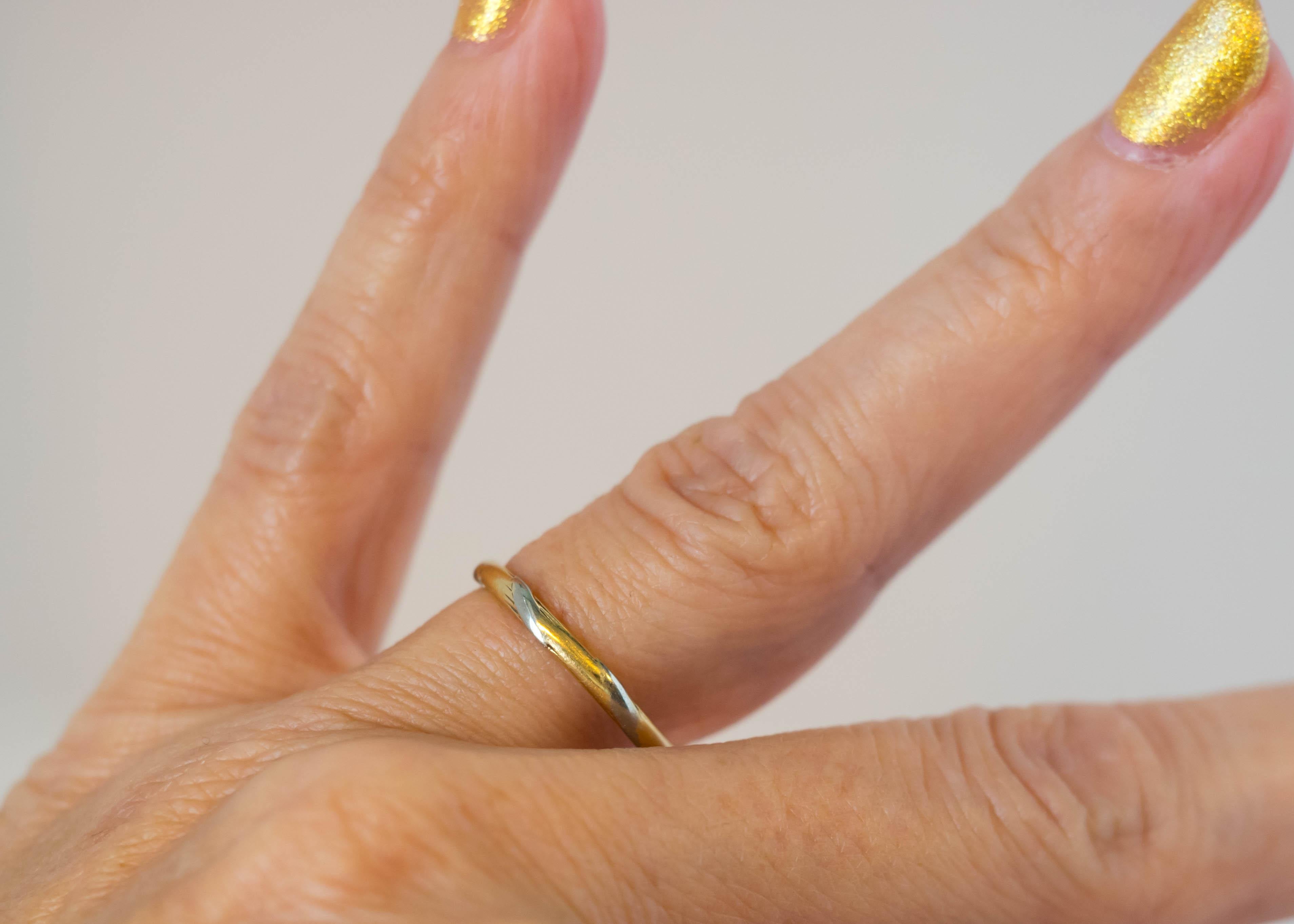 1920 Art Deco F & F Felger Platinum and 18 Karat Yellow Gold Band Ring 2