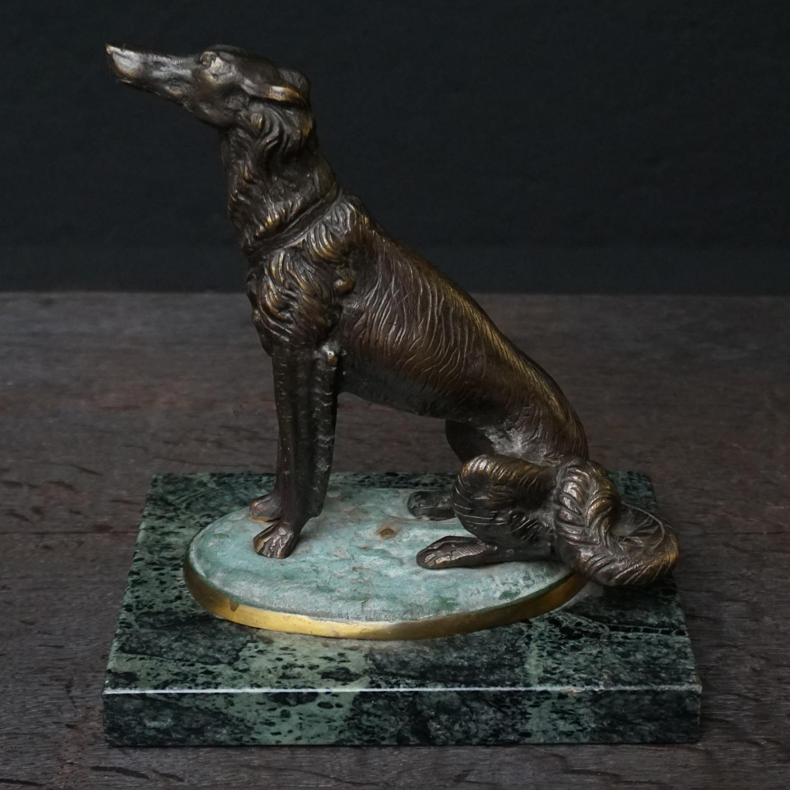 brass dog statue