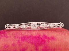 1920 Art Deco Platin .80cttw Alte Europäische Brillant Diamant Pin