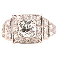 Antique 1920 Art Deco Platinum Diamond Engagement Ring