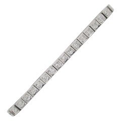 1920 Art Deco Platinum Euro Cut Diamond Bracelet