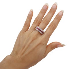 1920 Art Deco Platinum Ring with 3.00 Cts in Diamonds and Rubies