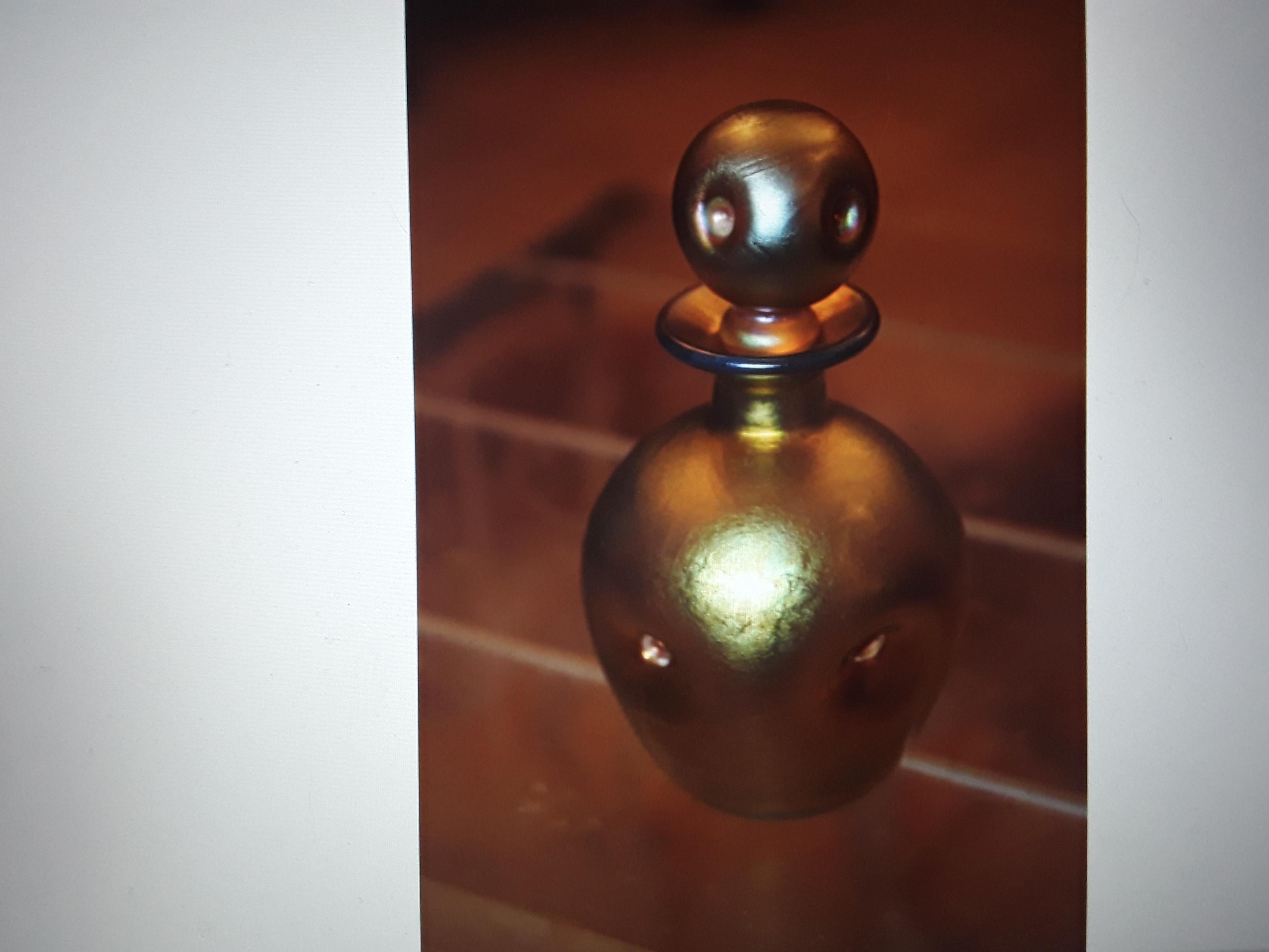 1920' Art Deco Steuben Glass Era Gold [Aurene Type] Perfume Bottle with Dauber For Sale 1
