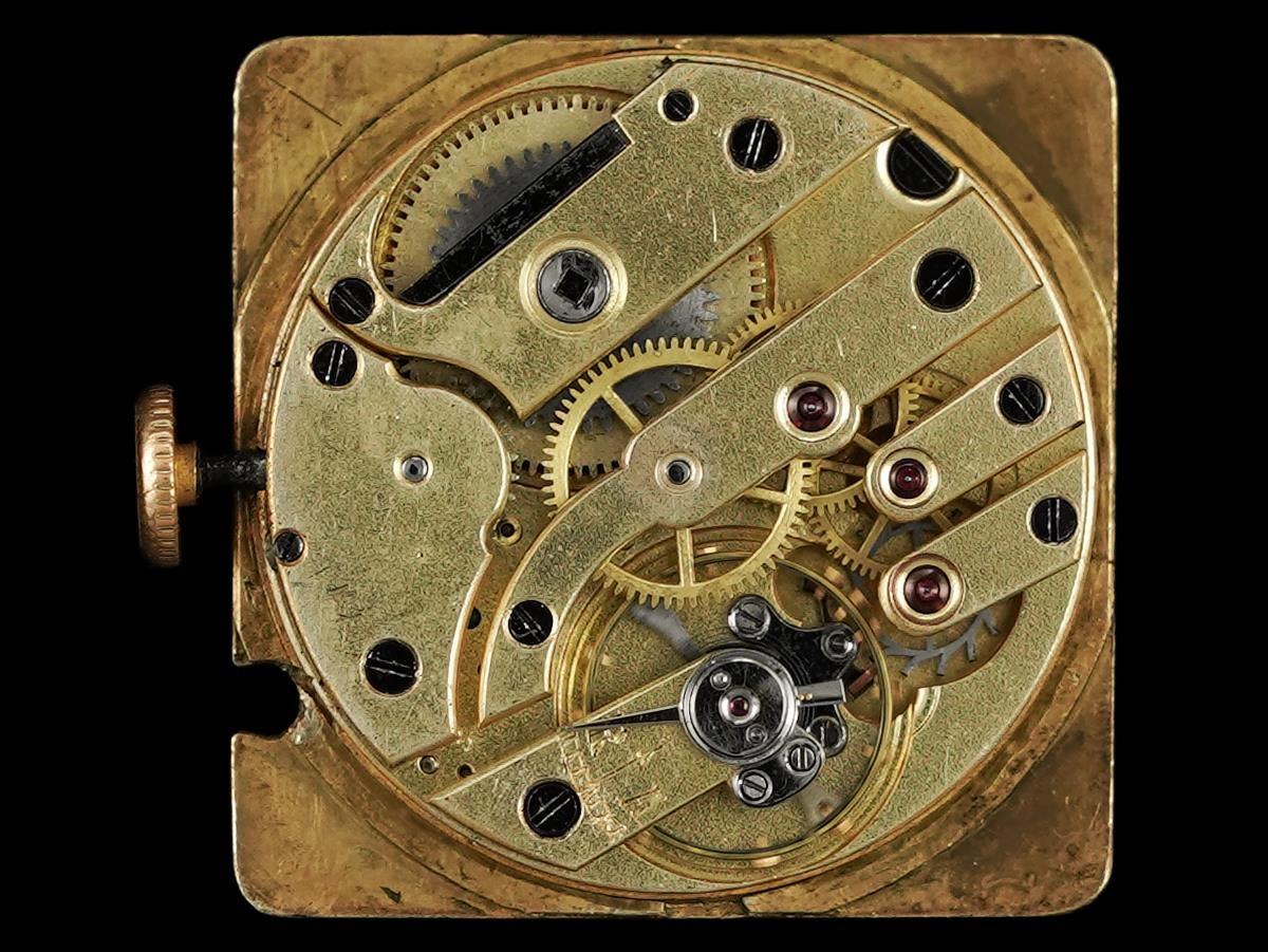 1920 Bernard Poitevin #1 (Like Audemars Piguet) Vintage Mens Officers 18K Gold en vente 3