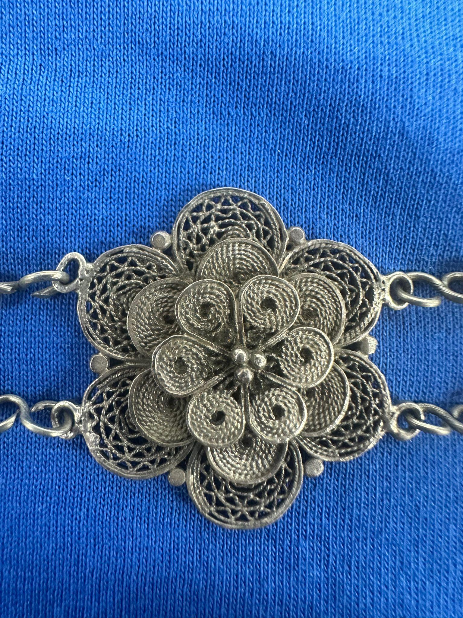 Israeli 1920 Bezalel Silver Filigree Bracelet – Handmade Jerusalem Artistry For Sale