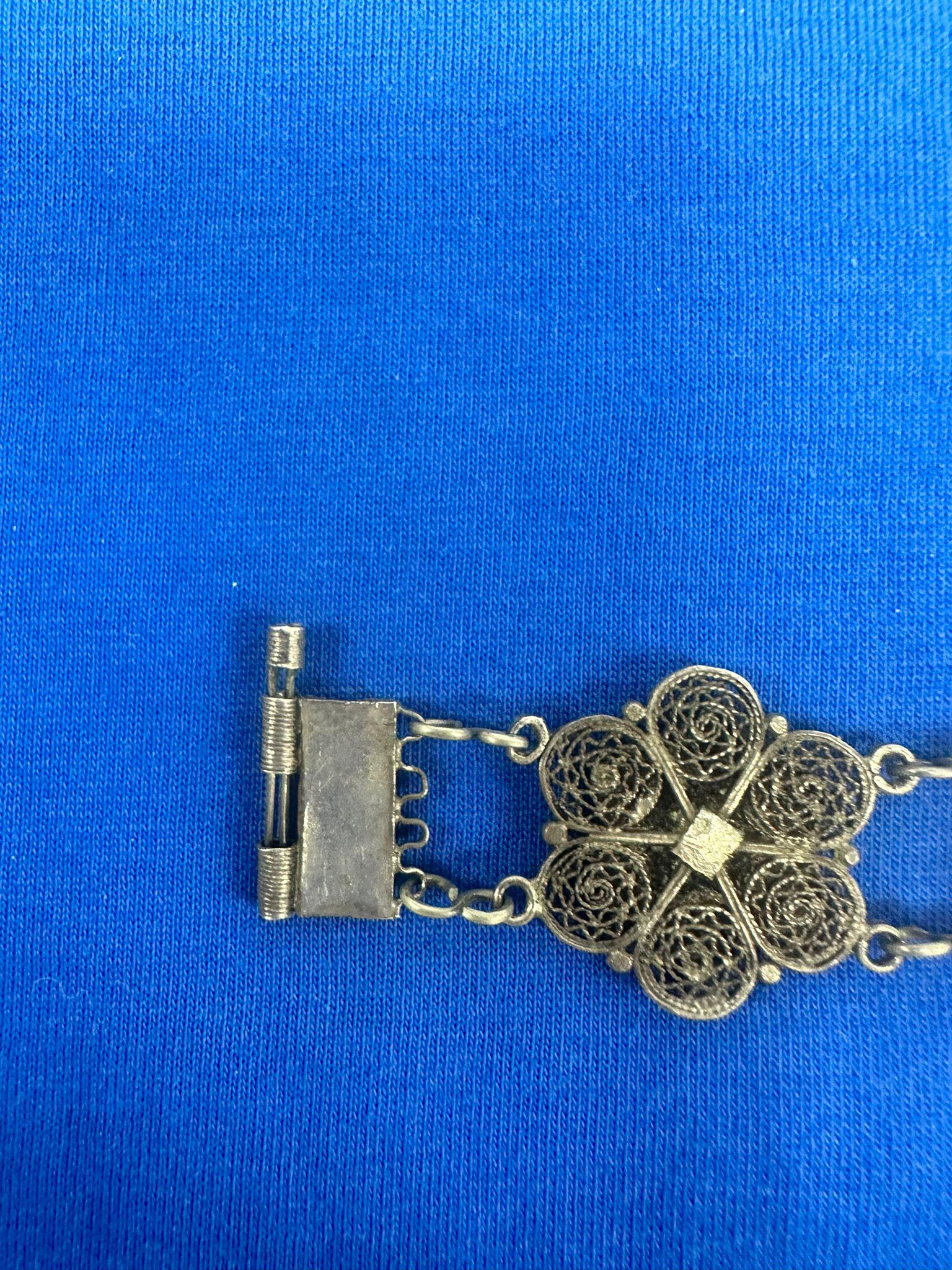 1920 Bezalel Silver Filigree Bracelet – Handmade Jerusalem Artistry For Sale 1