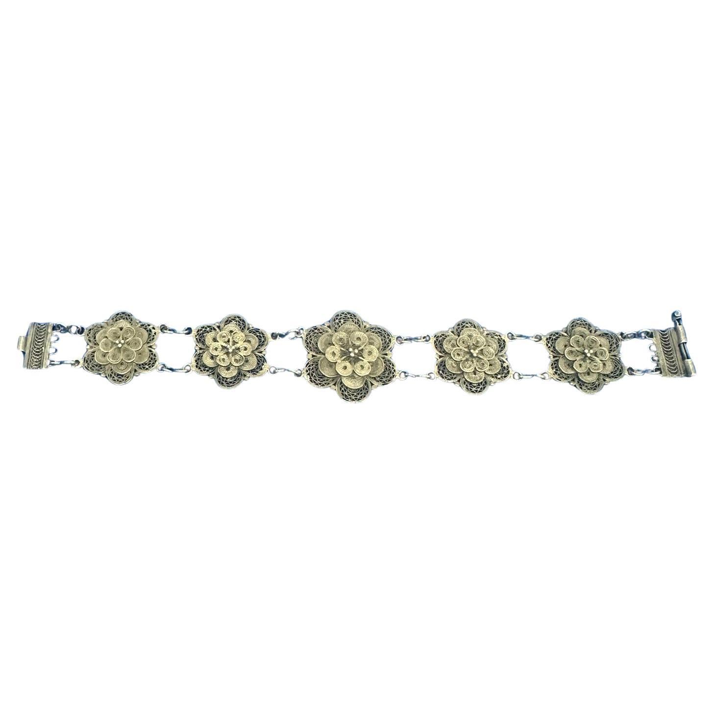 1920 Bezalel Silver Filigree Bracelet – Handmade Jerusalem Artistry