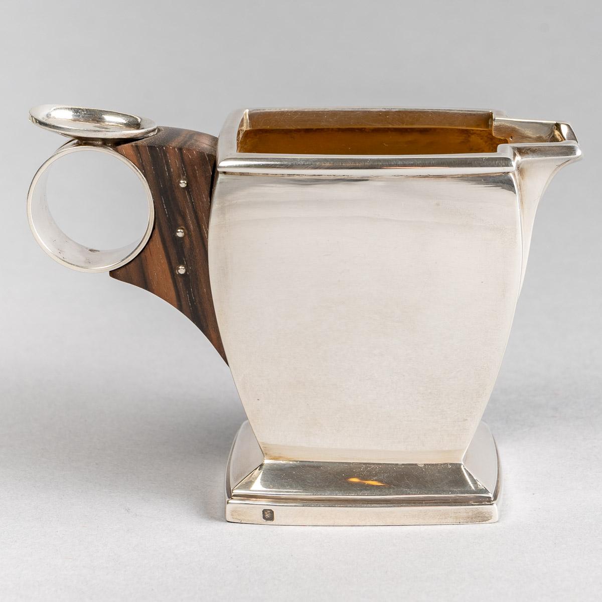 1920 Boin Taburet - Tee- und Kaffee Egoist-Set aus Sterlingsilber und Makassar im Angebot 3