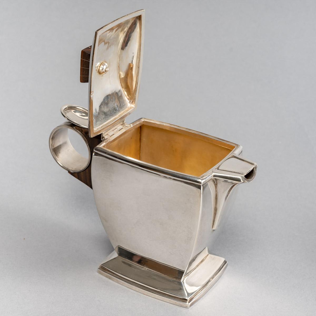 Service à thé et café Egoiste en argent sterling et macassar, Boin Taburet, 1920 Bon état - En vente à Boulogne Billancourt, FR