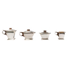 1920 Boin Taburet - Tea And Coffee Egoiste Set In Sterling Silver And Macassar