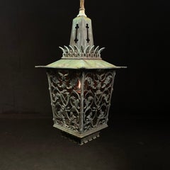 1920 bronze French pendant light