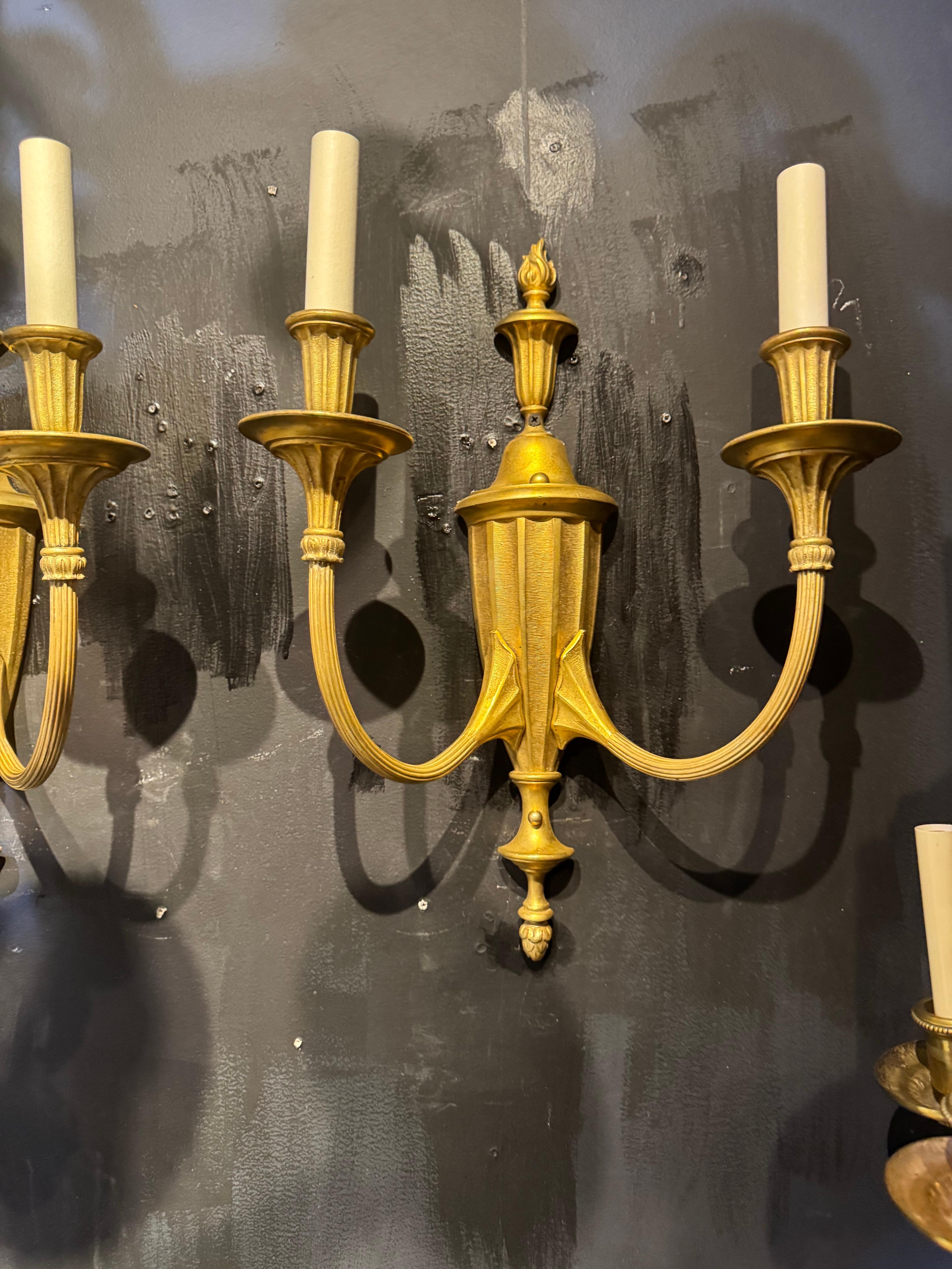 Americano 1920 Caldwell Bronze Sconces 2 Lights in vendita