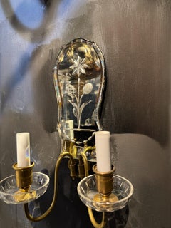 1920 Caldwell Etched Mirror Sconces