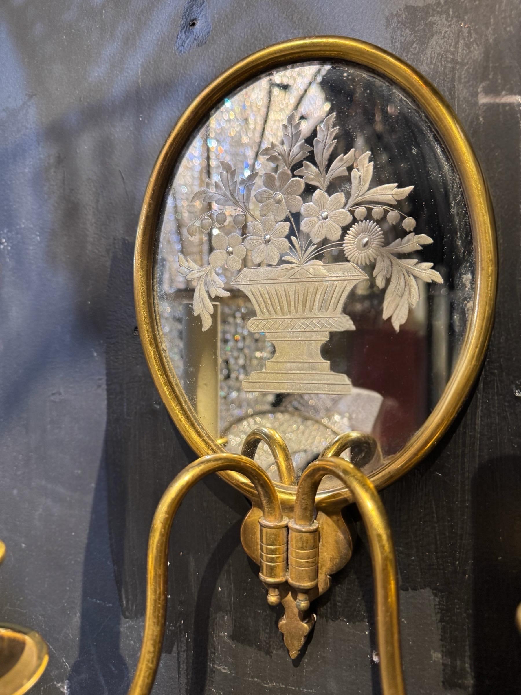 Américain 1920 Caldwell  Appliques en miroir gravé avec designs amnésiques en vente