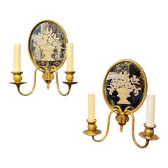 1920 Caldwell  Appliques en miroir gravé avec designs amnésiques