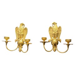 Antique 1920 Caldwell Federal Style Eagle Sconces