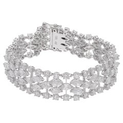 19.20 Carat Marquise Pear Diamond Bracelet 18 Karat White Gold Handmade Jewelry