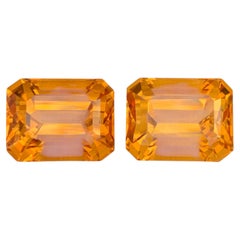19.20 Carat Natural Loose Madeira Citrine Pair Emerald Cut Brazilian Gemstone
